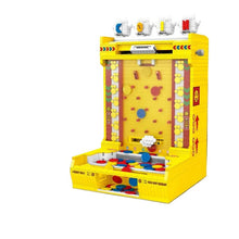 Arcade Coin Pusher LEGO-style 2093‑pc set, yellow machine with coin tray and playfield