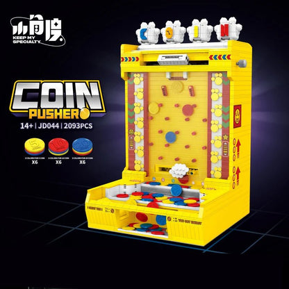 Coin Pusher arcade build, 2093 pieces with colorful coin pieces and top push area