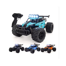 R/C Alloy high-speed rail car set—blue LED off-road RC car, controller, orange and blue models