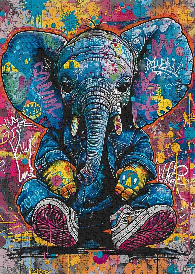 Graffiti Puzzle Elephant 500 Pcs - TTS - The Toy Store