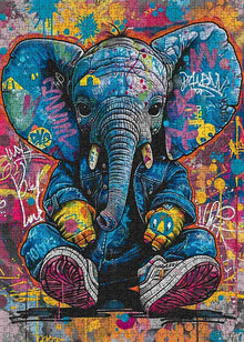 Graffiti Puzzle Elephant 500 Pcs - TTS - The Toy Store
