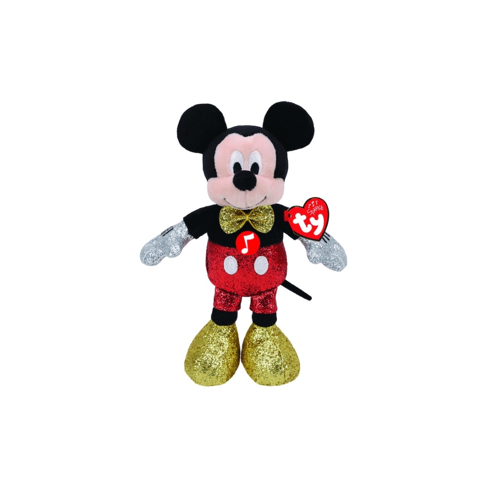 Mickey W/ Sound Regular Sparkle Red - TY - The Toy Store