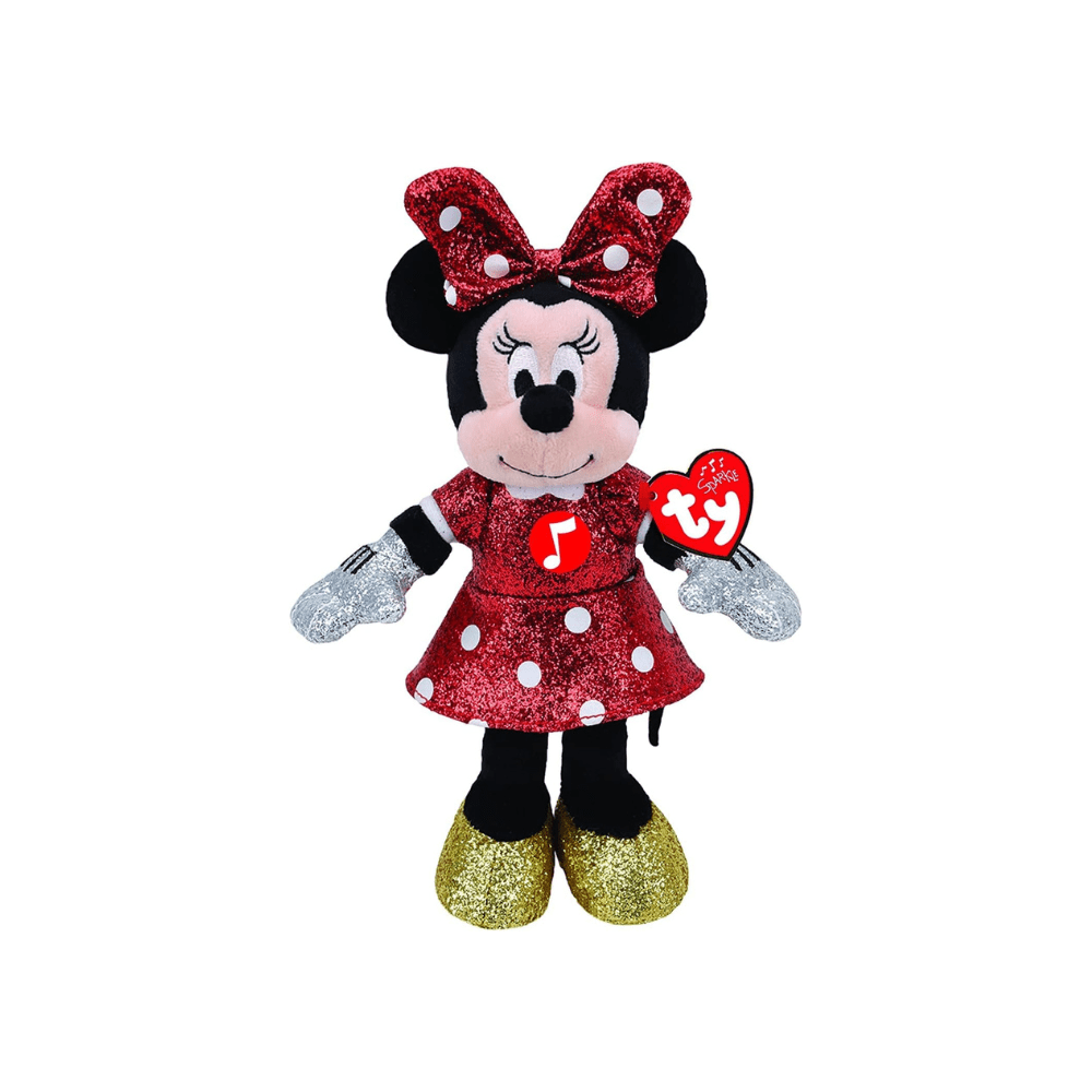 Minnie W/ Sound Regular Sparkle Red - TY - The Toy Store