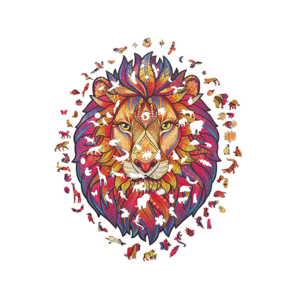 192 Piece Wooden Jigsaw Puzzle Mysterious Lion - Unidragon - The Toy Store