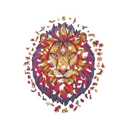 192 Piece Wooden Jigsaw Puzzle Mysterious Lion - Unidragon - The Toy Store