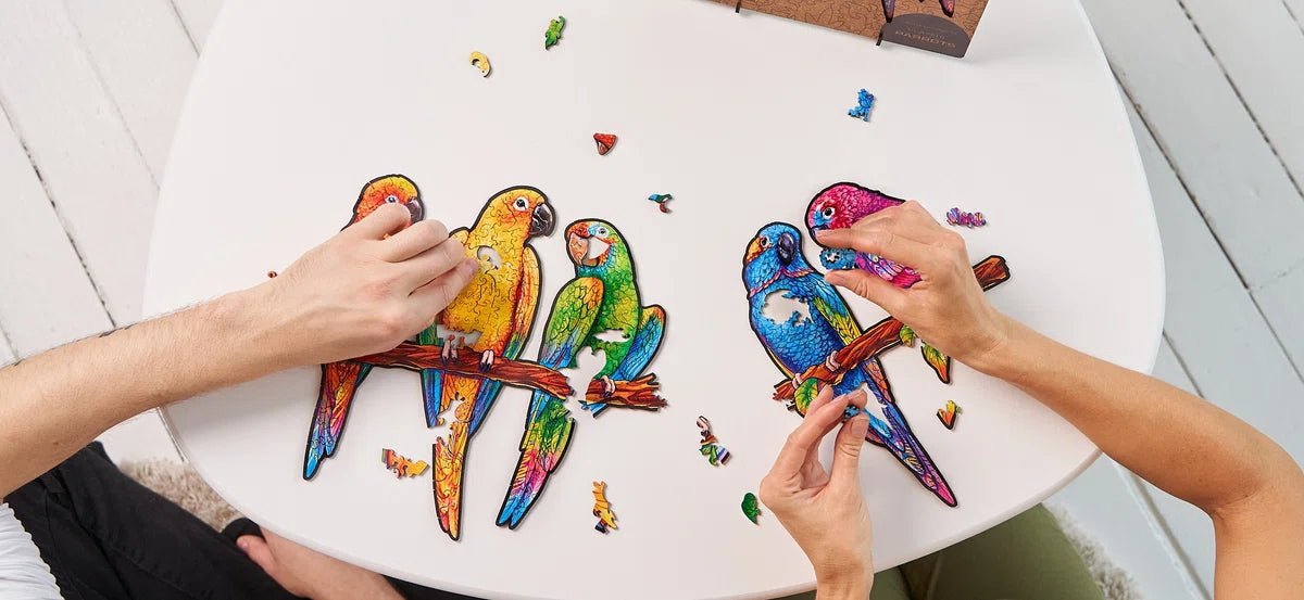 5 - in - 1 Playful Parrots 193 - Pc Puzzle - Unidragon - Small - The Toy Store