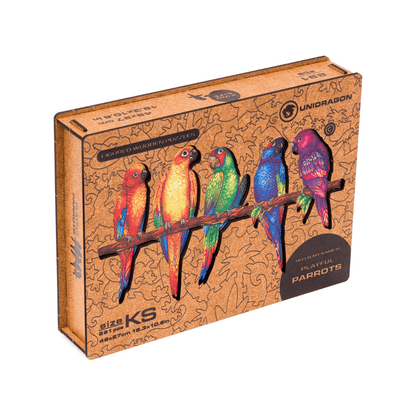5 - in - 1 Playful Parrots 193 - Pc Puzzle - Unidragon - Small - The Toy Store