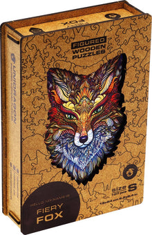 Fiery Fox Shaped Wooden Puzzle - Unidragon - Small - The Toy Store