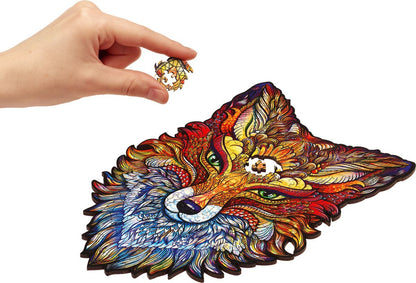 Fiery Fox Shaped Wooden Puzzle - Unidragon - Meduim - The Toy Store