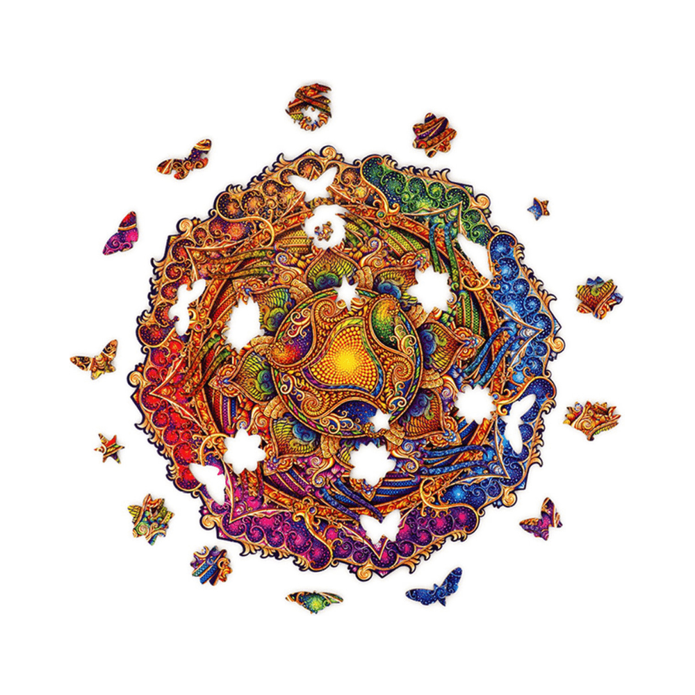 Mandala Inexhaustible Abundance Wooden Puzzl 700 - Pcs - Unidragon - King Size - The Toy Store