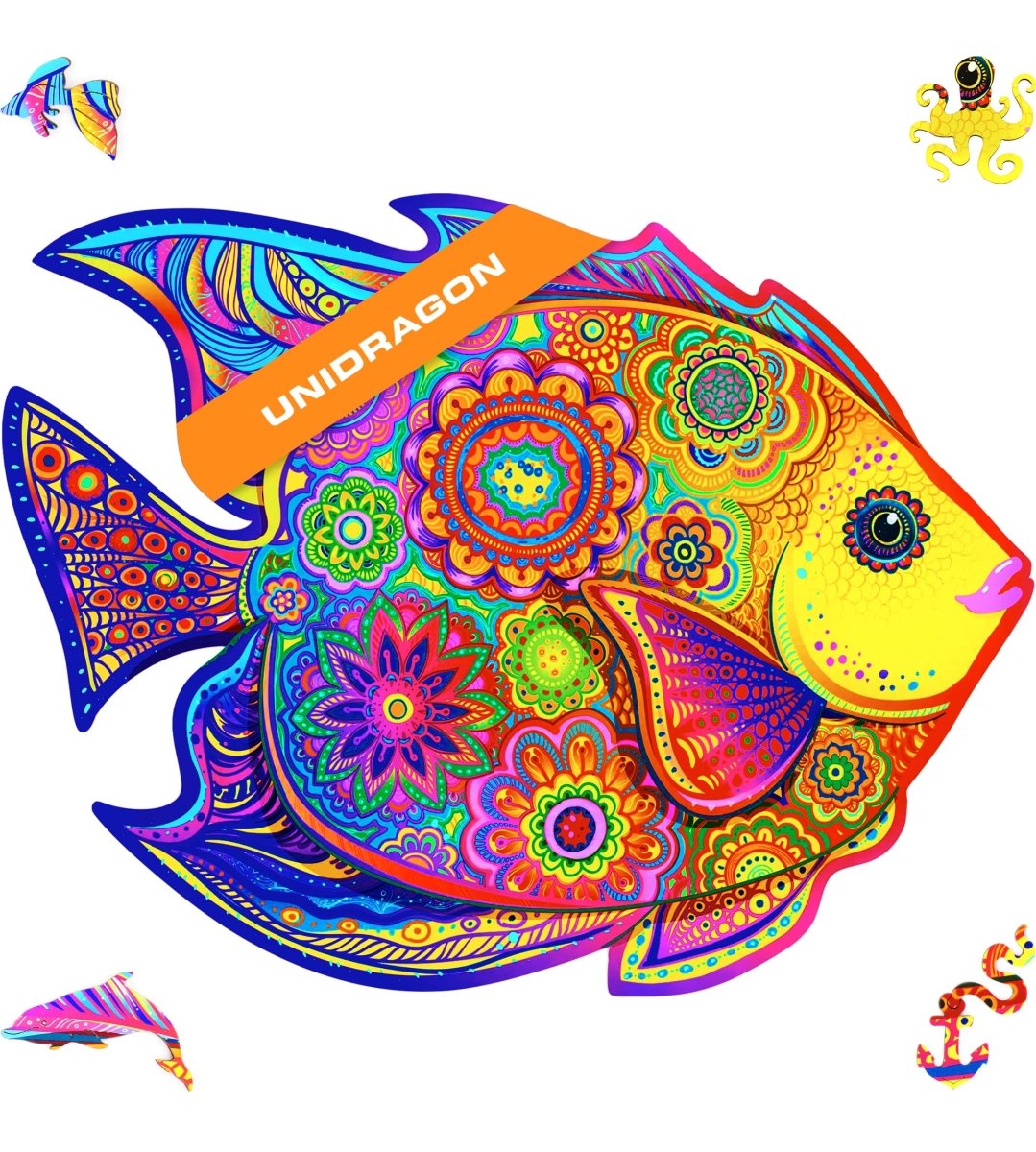 Wooden Jigsaw Puzzle "Shining Fish" 196 - Pcs - Unidragon - Meduim - The Toy Store