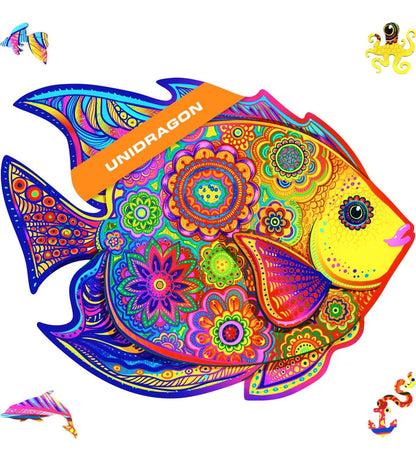Wooden Jigsaw Puzzle "Shining Fish" 196 - Pcs - Unidragon - Meduim - The Toy Store