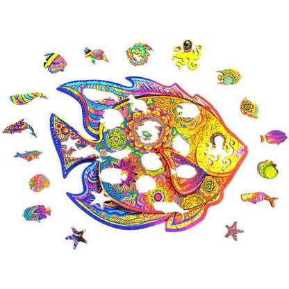 Wooden Jigsaw Puzzle "Shining Fish" 196 - Pcs - Unidragon - Meduim - The Toy Store