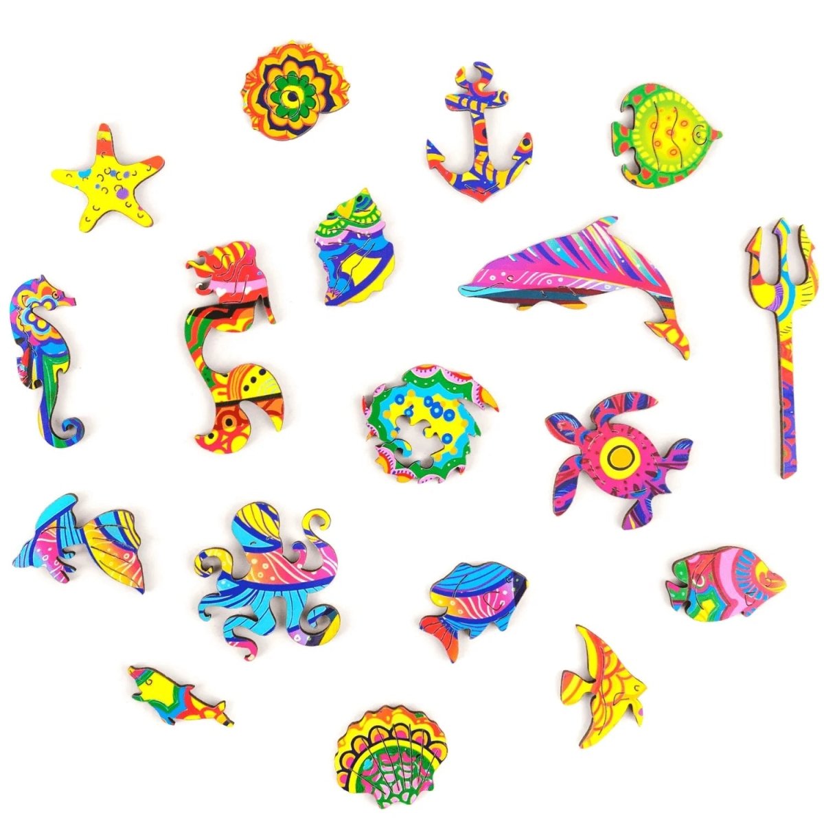 Wooden Jigsaw Puzzle "Shining Fish" 196 - Pcs - Unidragon - Meduim - The Toy Store