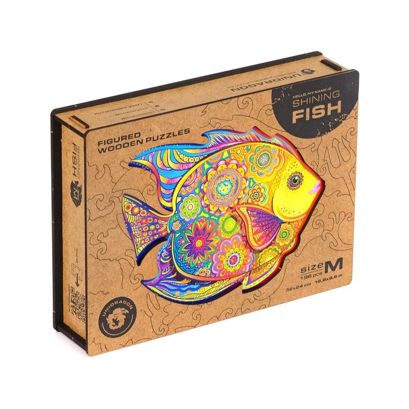 Wooden Jigsaw Puzzle "Shining Fish" 196 - Pcs - Unidragon - Meduim - The Toy Store