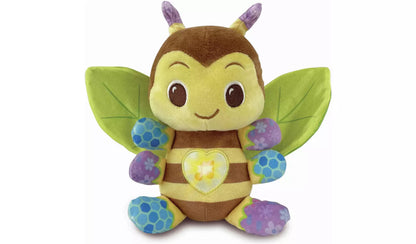 Busy Musical Bee Toy plush bee with wings, heart panel and flower/hex patterns