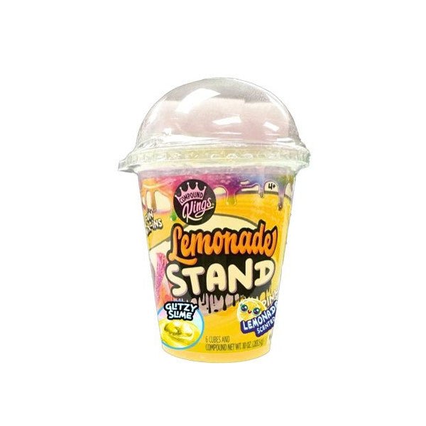 Lemonade jelly stand cup with clear dome lid and colorful label