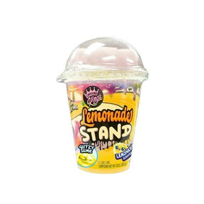 Lemonade jelly stand cup with clear dome lid and colorful label