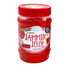 Strawberry scented jammin jelly slime jar with red screw-top lid