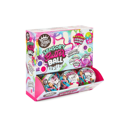 Sensory fidget butter ball boxed set with printed side panel and window