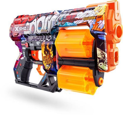 Dread Pirate blaster toy with blue purple camo and orange drum mag