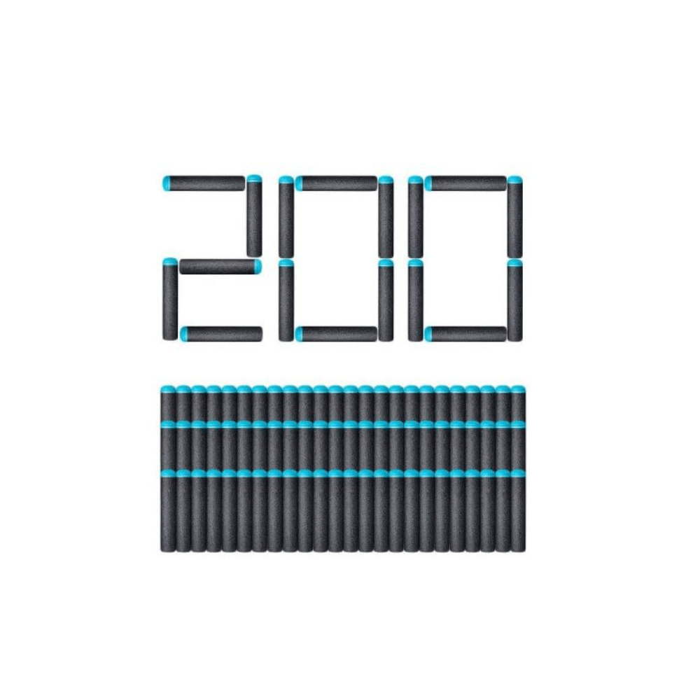Excel dart refill cartridges; dark gray tubes with teal end caps, 200-pack