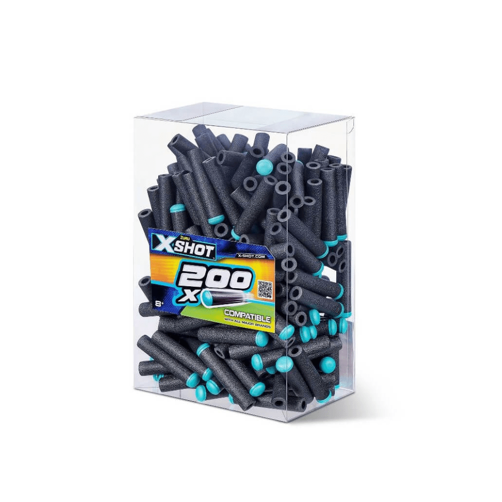 Excel dart refill 200-pack; dark gray barrels with teal tips
