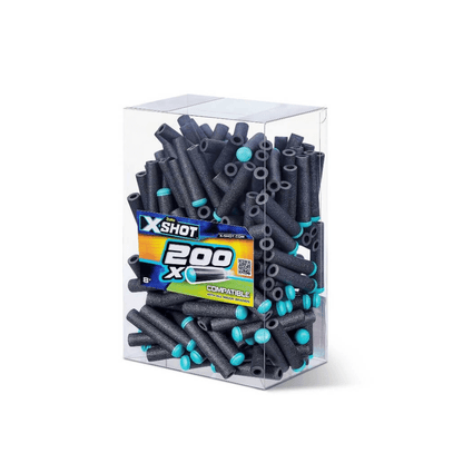 Excel dart refill 200-pack; dark gray barrels with teal tips