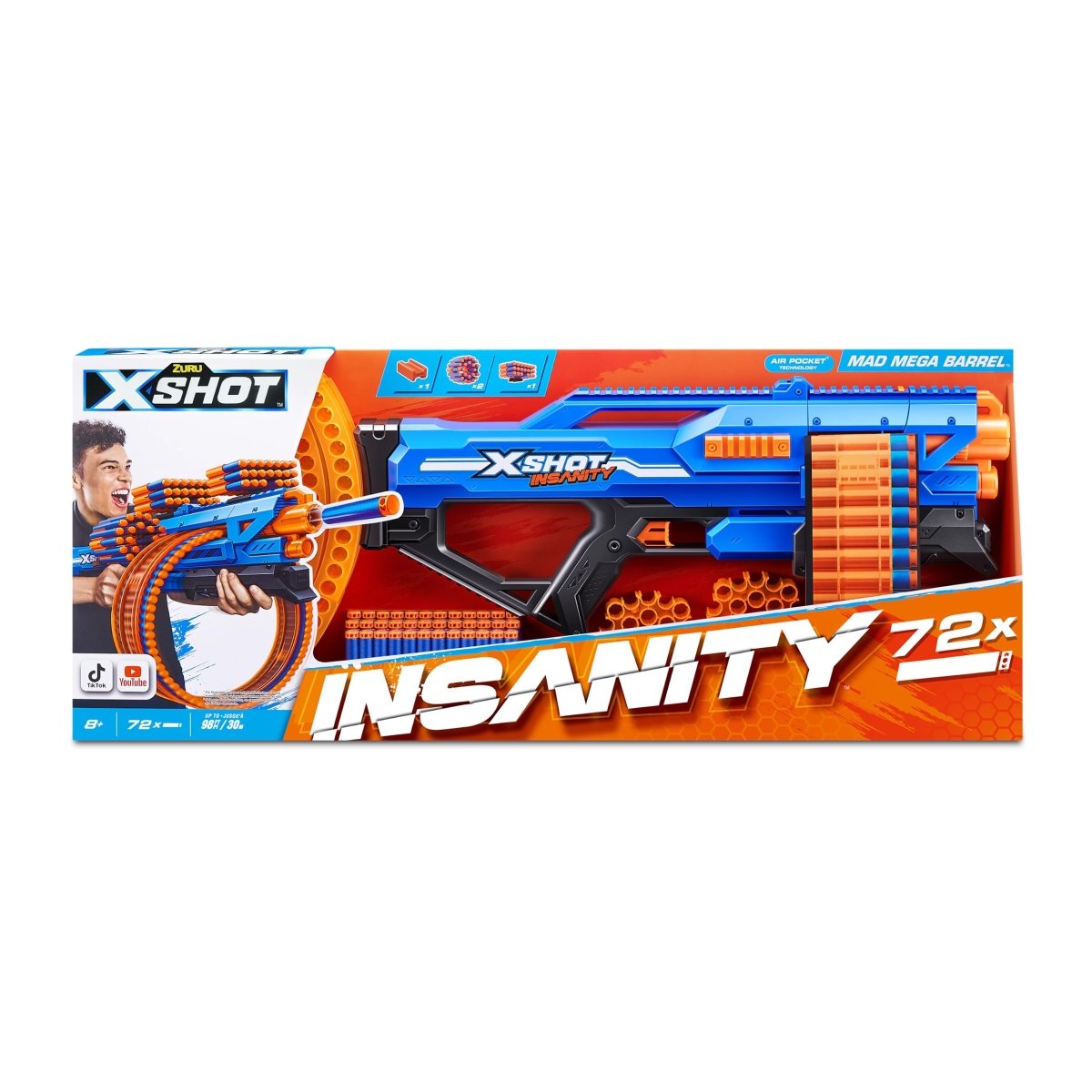 Insani Mad Mega Barrel Pistol - X - Shot - The Toy Store