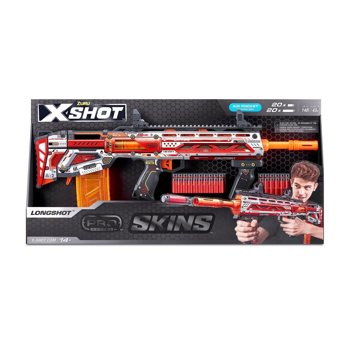 Skins Pro Sinister Pistol Blaster - X - Shot - The Toy Store