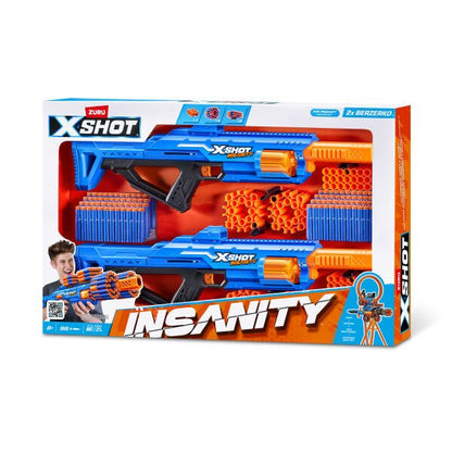 Double Berzerko Combo Blaster in blau-oranger Verpackung, Zuru X-Shot