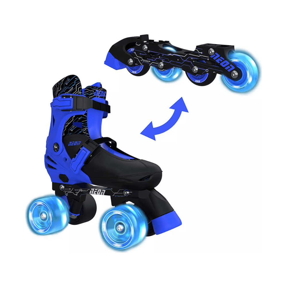 Neon Combo Skates Blue Size 3 - 6 - YVolution - The Toy Store