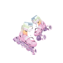 Neon Rainbow combo skates rosa con ruedas que brillan y calce ajustable