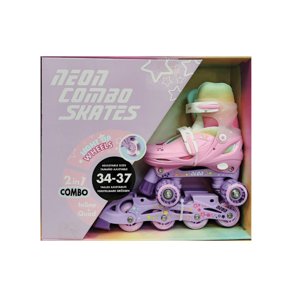 Neon Rainbow Combo Skates - YVolution - The Toy Store