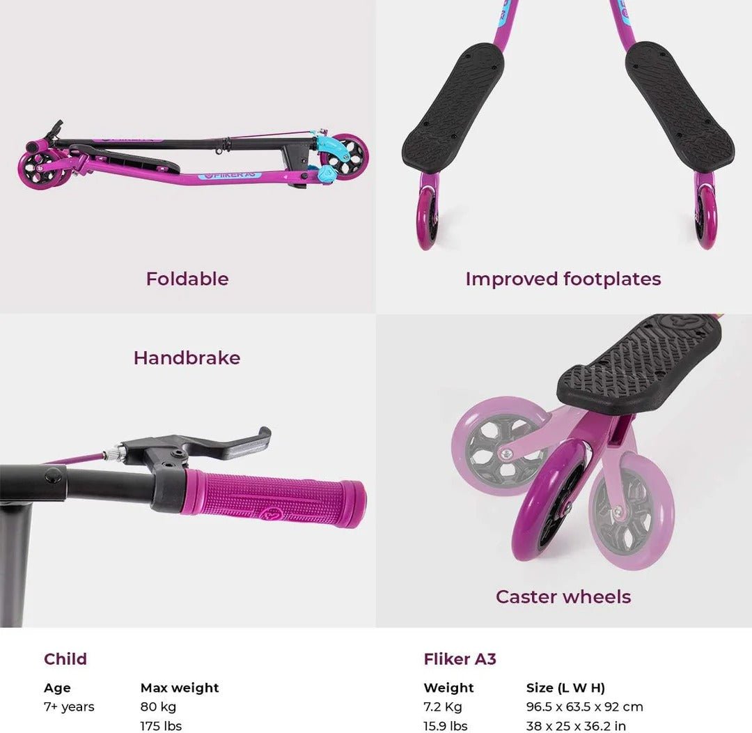 Yvolution Yfliker A3 Air 2018 Refresh Purple/Light Blue Scooter - YVolution - The Toy Store