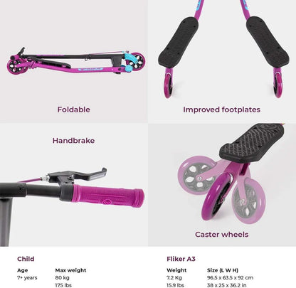 Yvolution Yfliker A3 Air 2018 Refresh Purple/Light Blue Scooter - YVolution - The Toy Store