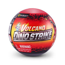 Surprise egg toy with red-and-black graphics and warning label