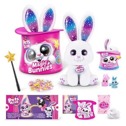 Magic bunnies tub with white bunny figure, confetti pieces, and wand accessory