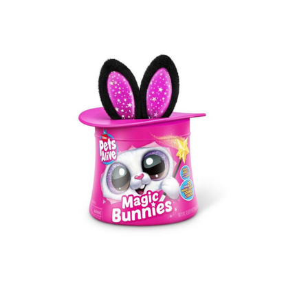 Magic bunnies surprise bunny toy set with pink tub and black glitter ears