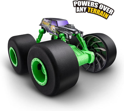 Green metal all-terrain monster truck toy with four large green-rimmed tires