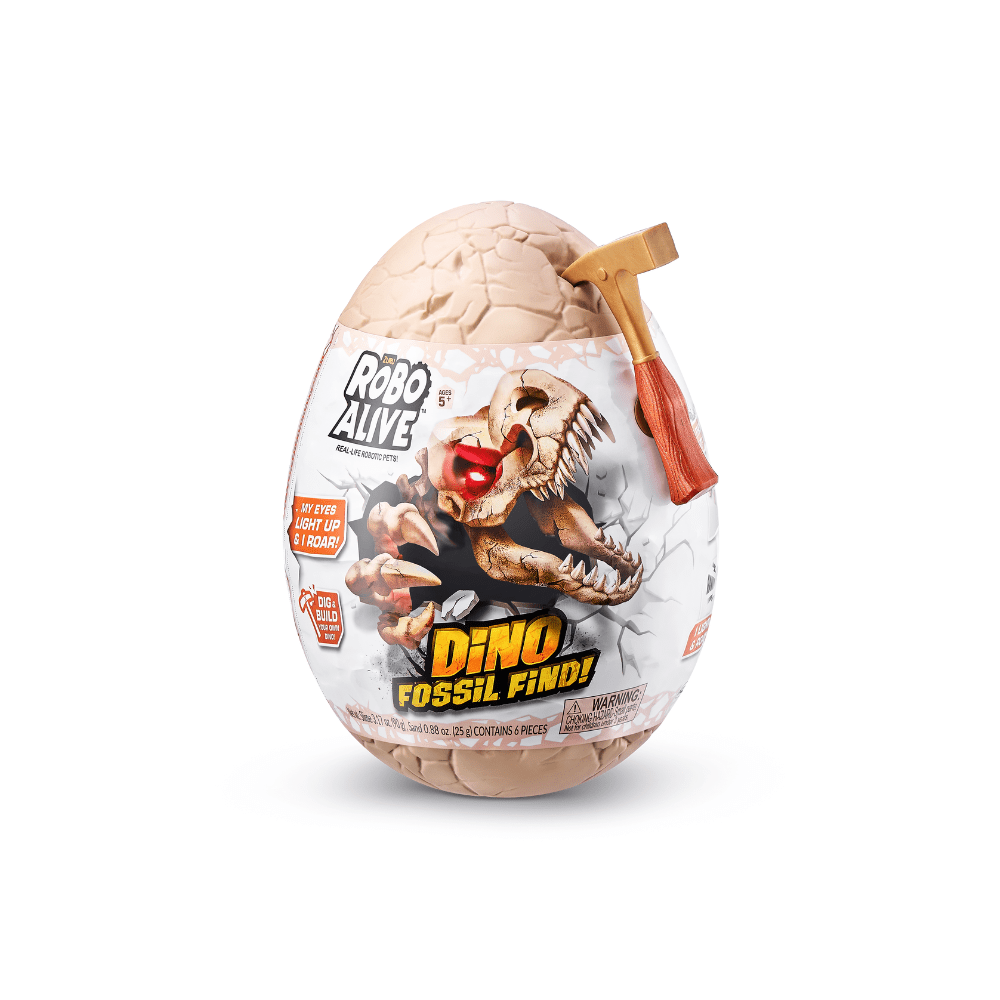 Robo Alive dinosaur fossil mini surprise egg with Dino Fossil Find label