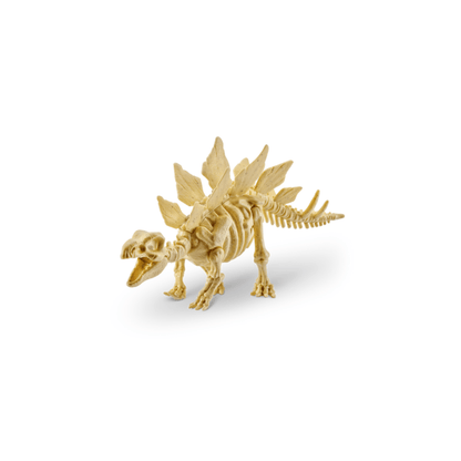 Beige stegosaurus-like fossil dinosaur figure with orange rib details