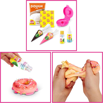 Slime Mart Dough slime kit with pink donut mold, sprinkle sachets, and bottles