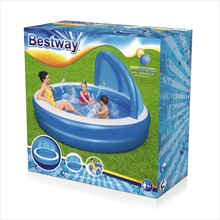Family Inflatable Pool With Canopy 2.41m x 2.41m x 1.40m