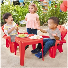 Garden Table & Chairs - Red