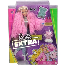 Barbie Extra Doll #3 - Pink Fluffy Coat