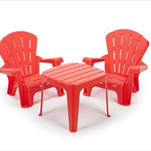 Garden Table & Chairs - Red