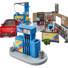 Gas station with vehicle and Car Wash