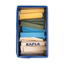 Kapla Box of 120 Natural Pieces - Light Blue/Yellow/Green