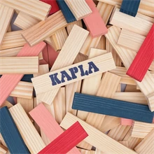 Kapla Box of 120 Natural Pieces - Red/Pink/Dark Blue